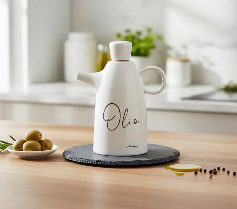Oliera in porcellana bianca bomboniera per matrimonio, ricorrenze, Harmony PRMT26116