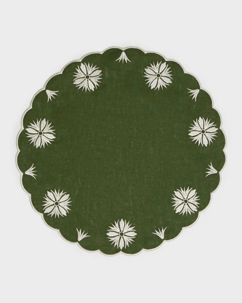 Olive Embroidered Placemat