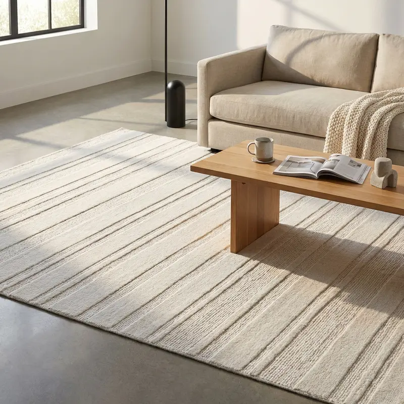 Orenzo - tappeto in lana bianco beige 120x181