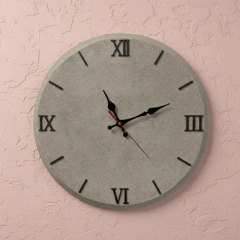Orologio da parete "Grigio pietra" - Numeri Romani - Pezzo unico