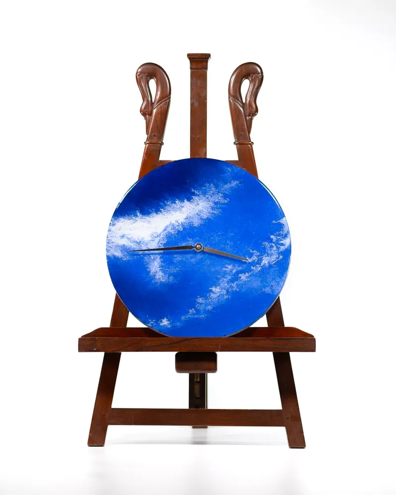Orologio da Parete in Legno Resina Blu 30 cm di diametro