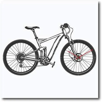 Orologio da Parete Moderno, 50 x 50 cm, Bicicletta design, bike.
