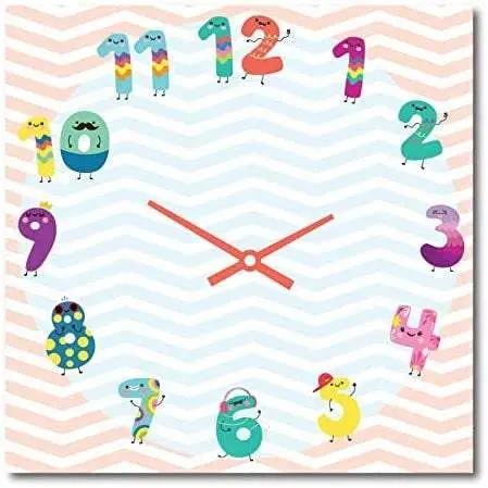 Orologio da parete per bambini. Design moderno e colorato. Varie misure.