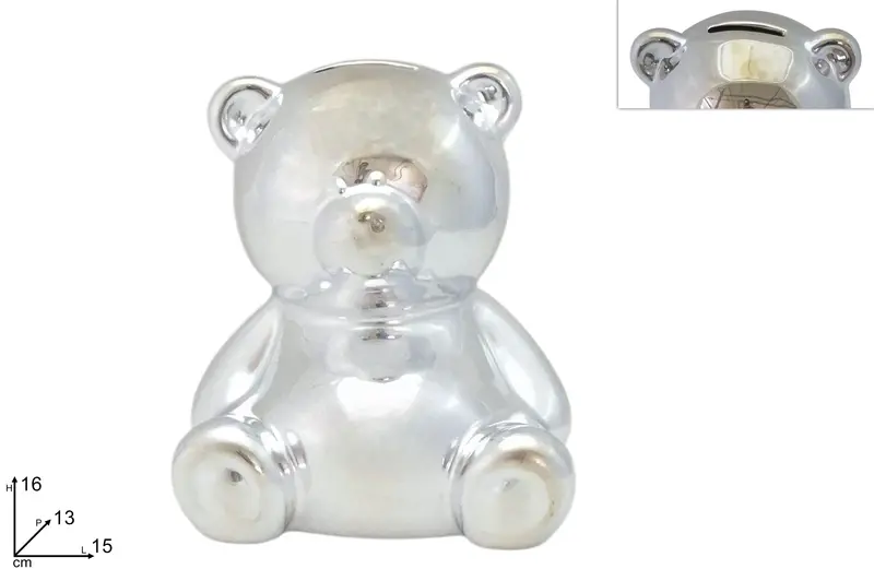 ORSETTO SALVADANAIO 16CM SILVER
