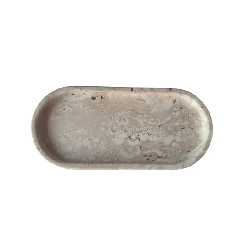 Oval Travertine Tray 24.5 × 12 cm – Little OVO