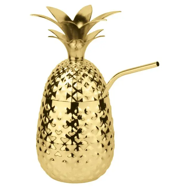 PADERNO COPPA ANANAS DORATA CON CANNUCCIA
