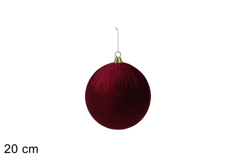 PALLA 20CM IN TESSUTO EFFETTO VELLUTO BORDEAUX