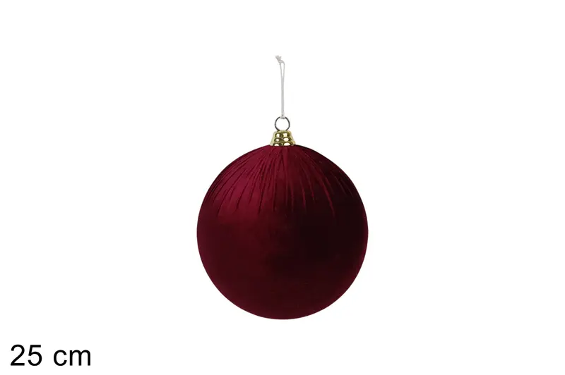 PALLA 25CM IN TESSUTO EFFETTO VELLUTO BORDEAUX