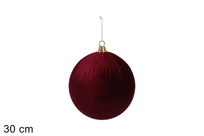 PALLA 30CM IN TESSUTO EFFETTO VELLUTO BORDEAUX