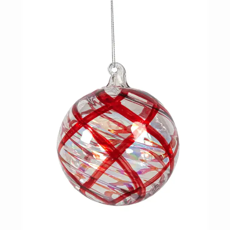 Pallina di Natale in vetro trasparente Nastri Vortex | EDG - Enzo De Gasperi