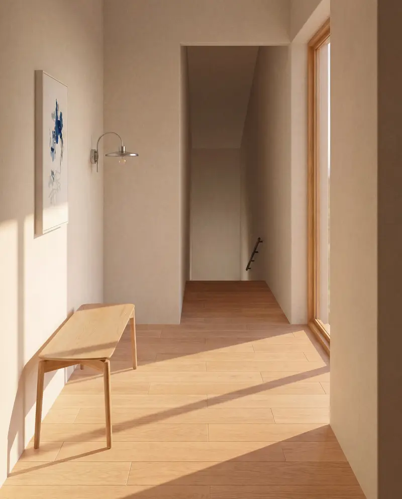 Panca Evera in impiallacciato di rovere con finitura naturale 122 cm