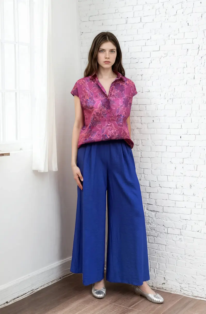 PANTALONE WIDE blu inchiostro