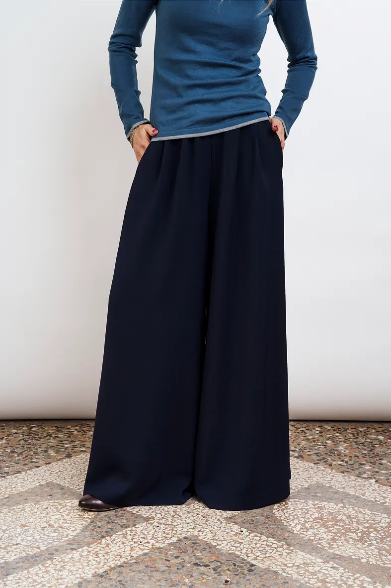 PANTALONE WIDE blu scuro