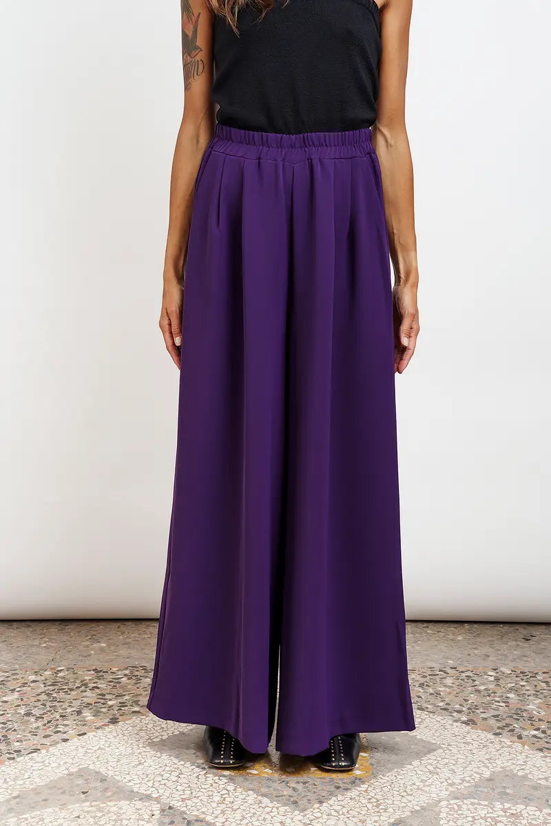 PANTALONE WIDE melanzana