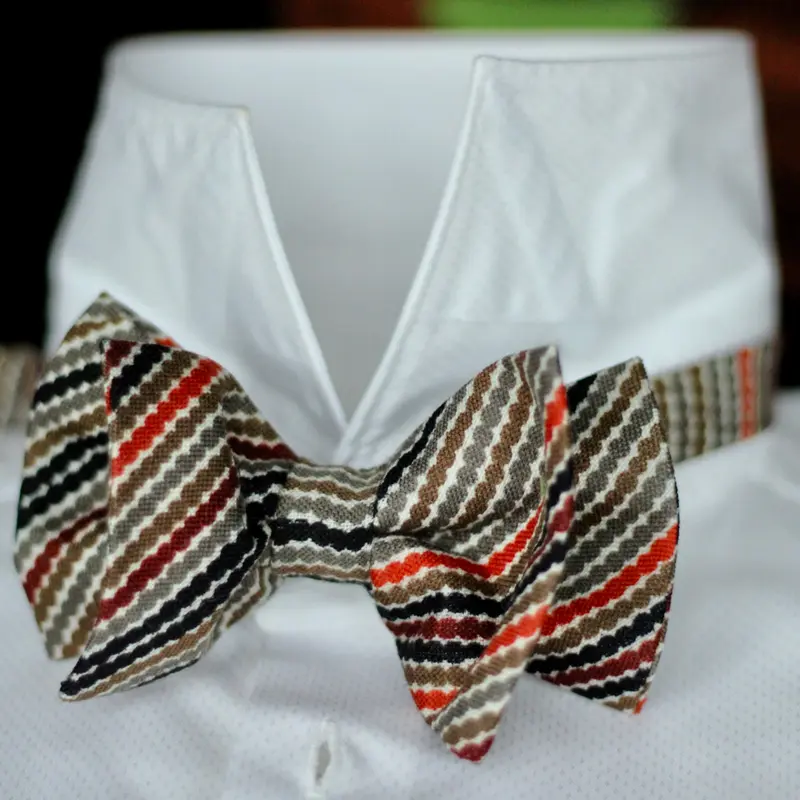 Papillon in Pura Lana colore Ruggine Multicolor Cod. 636