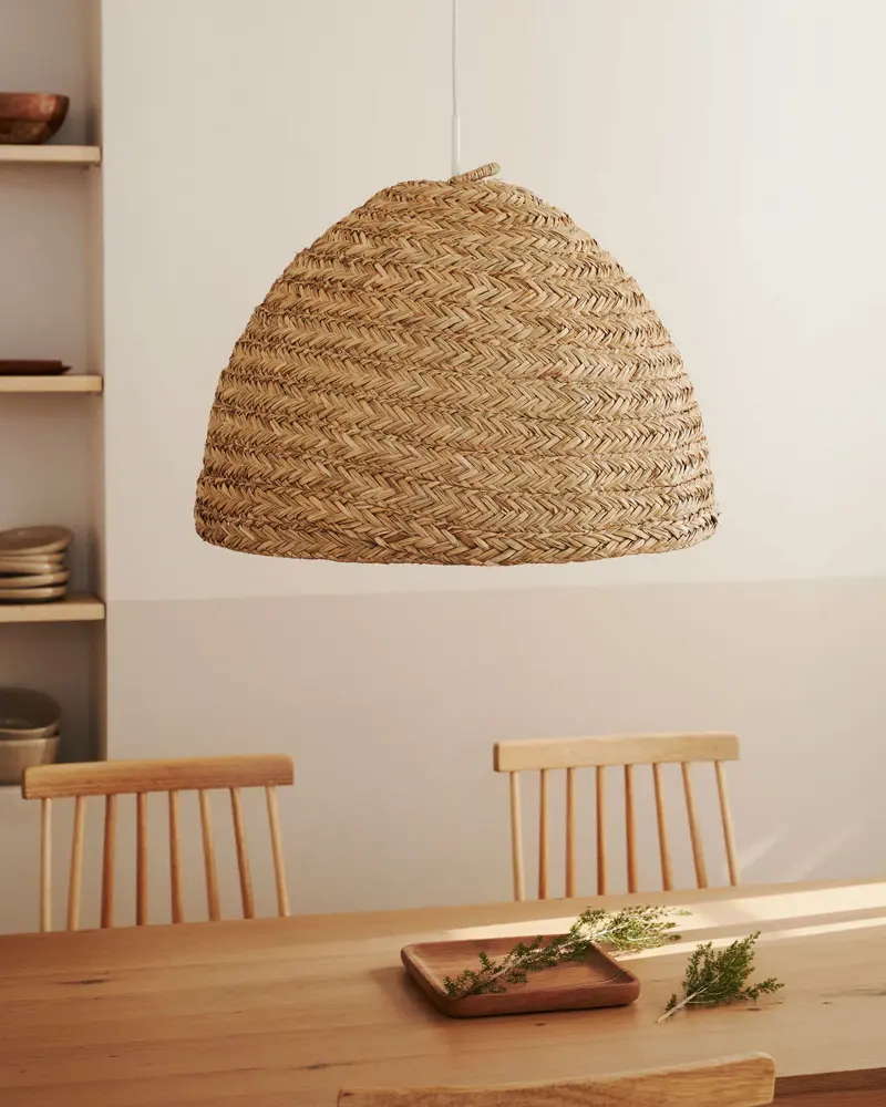 Paralume per lampada da soffitto Fonteta in fibre naturali finitura naturale Ø 60 cm