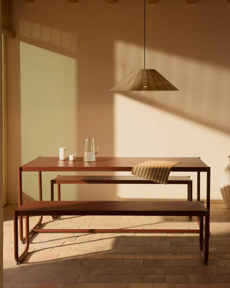 Paralume per lampada da soffitto per esterni Saranella in rattan sintetico grigio chiaro Ø 70 cm