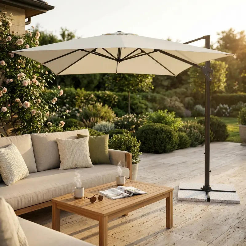 Patagonia - ombrellone da giardino 3 x 3 m antracite ecru