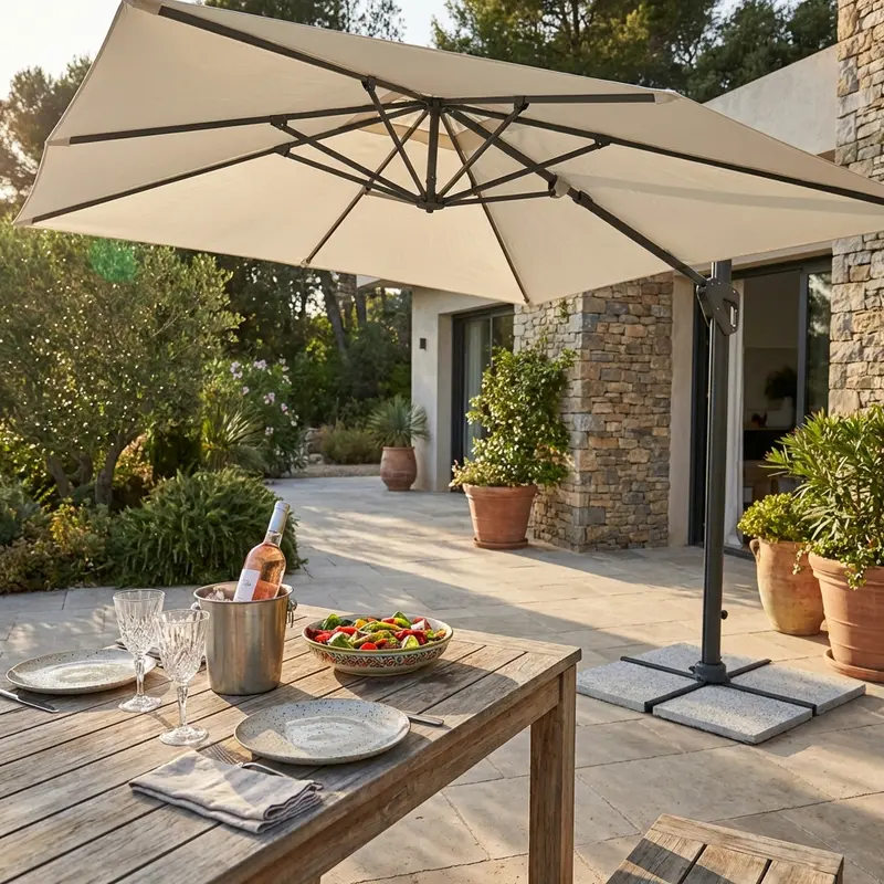 Patagonia - ombrellone da giardino 3 x 4 m antracite ecru