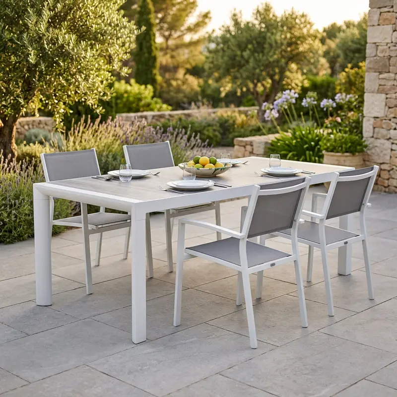 Patrizia - tavolo fisso in alluminio 195x91