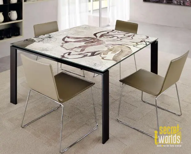 Pellicola adesiva Stylized Flower per tavoli – design floreale moderno
