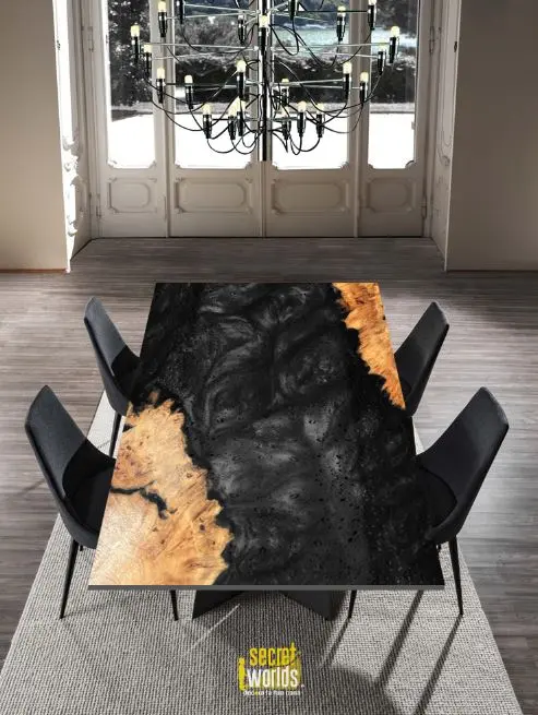 Pellicola Adesiva - Tavolo RESIN 2 NERO