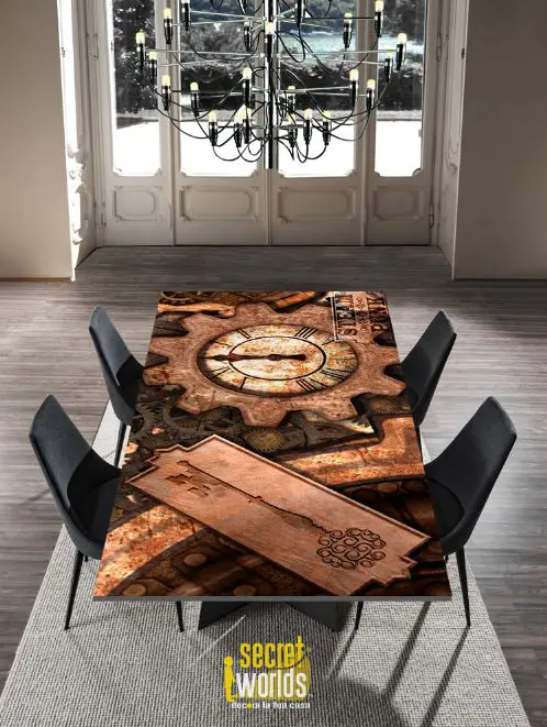 Pellicola tavolo STEAM PUNK – Rivestimento adesivo industrial vintage