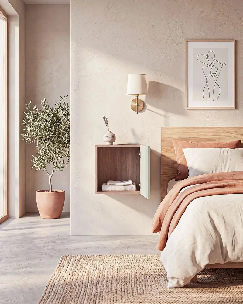 Pensile a muro Bokyo - Libreria a muro con anta in truciolato - 5 varianti colori anta - Design moderno e salvaspazio