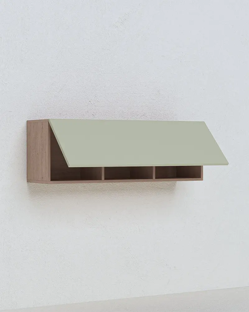 Pensile a muro Orvila - Libreria sospesa con struttura effetto legno - 7 varianti colore anta - Design elegante