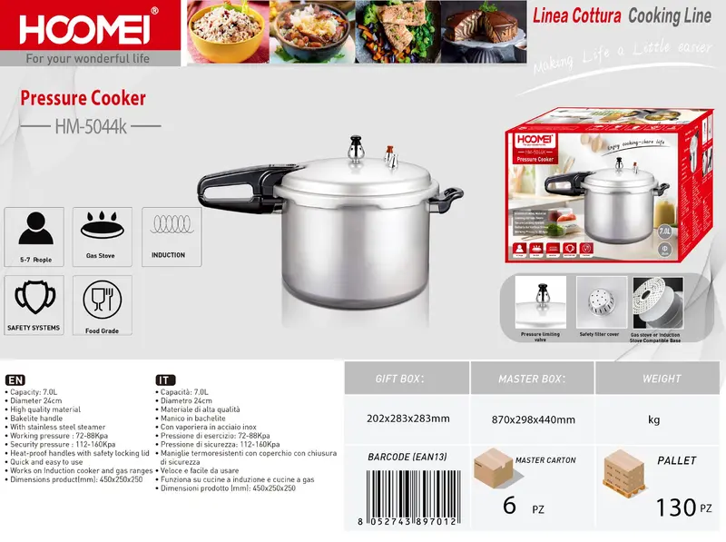 Pentola a pressione 7L 24cm HM-5044K