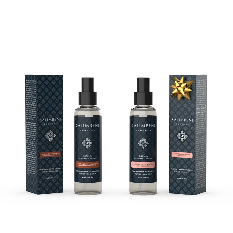 Perfume Room Spray 150 ml Madeiras Antigas Salimbeni + Perfume Room Spray 150 ml Flor de Laranjeira de Taormina GRÁTIS