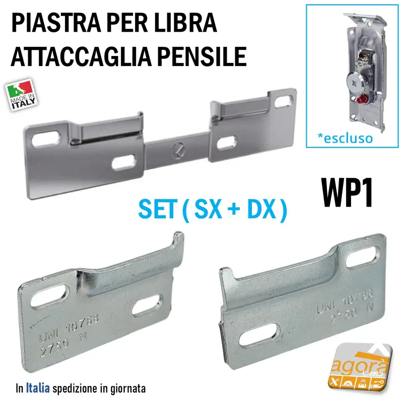 PIASTRA SUPPORTO A PARETE WP1 PER H1 LIBRA PENSILE CUCINA SX+DX 148X30 SP2