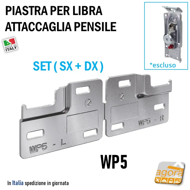 PIASTRA SUPPORTO A PARETE WP5 PER H1 LIBRA PENSILE CUCINA SX+DX 154X54 SP2,5