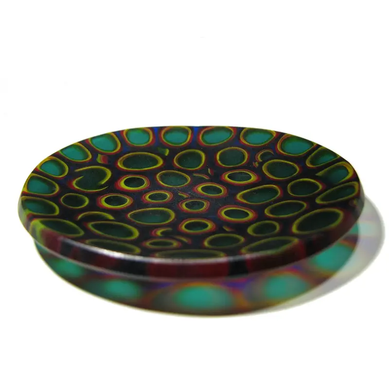 Piattino in vetro di Murano con Murrine Multicolor Verde