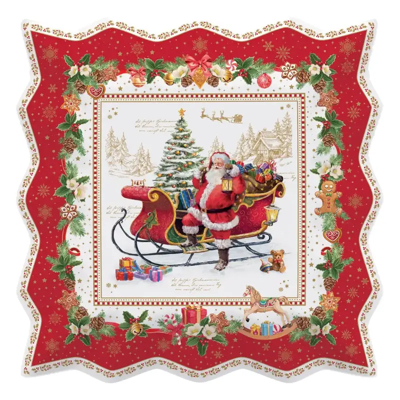 Piatto da portata 30×30 cm in porcellana Christmas Memories | Easy Life