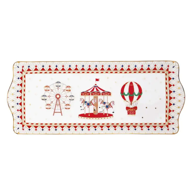 Piatto da portata 35x15 cm in porcellana Christmas Wonderland | Easy Life