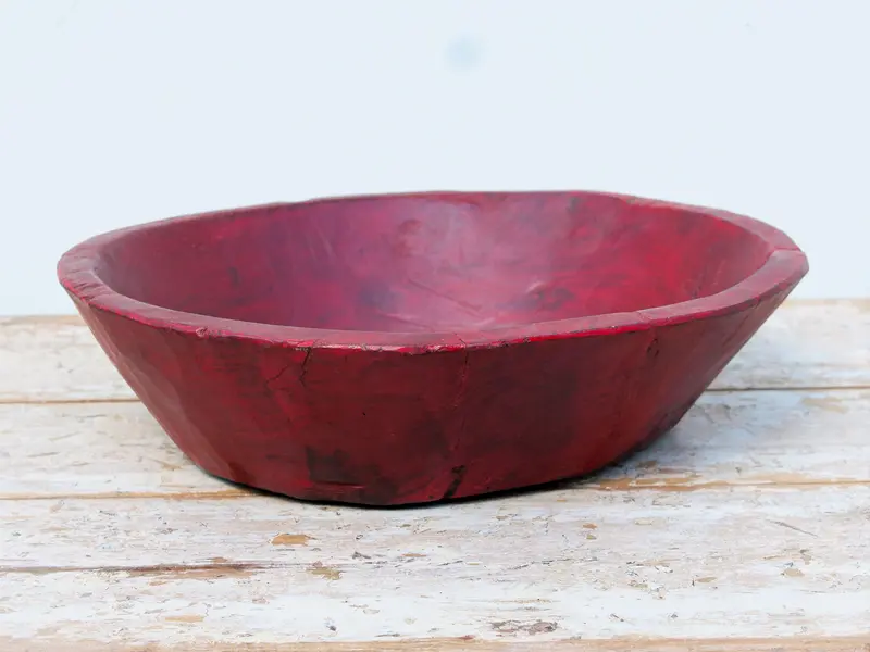 Piatto Indiano In Teak Dipinto      cod.PILR35