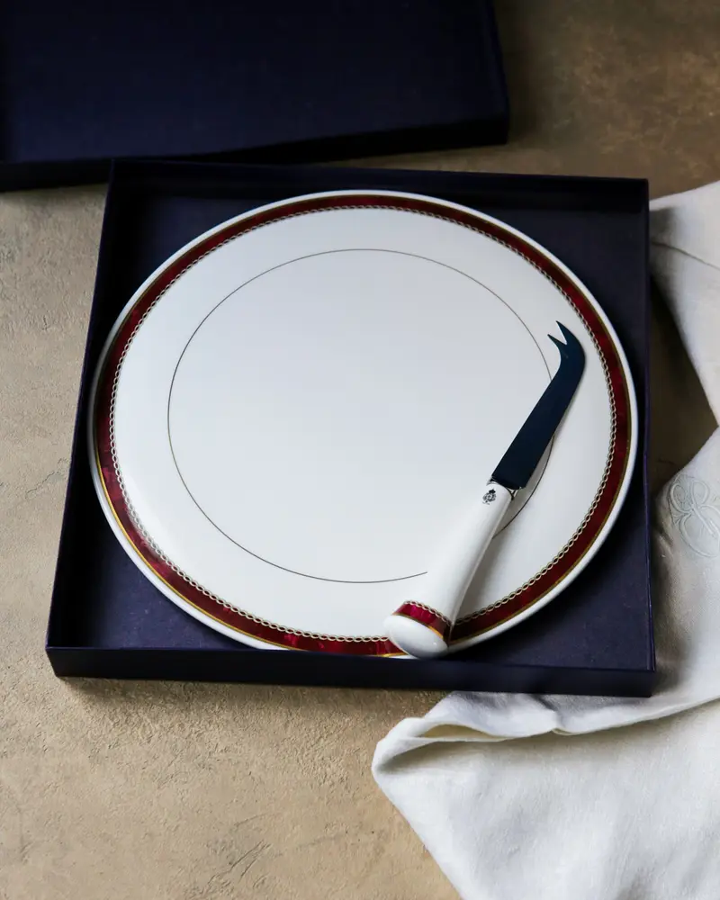 Piatto servi formaggio royal worcester con scatola e coltello