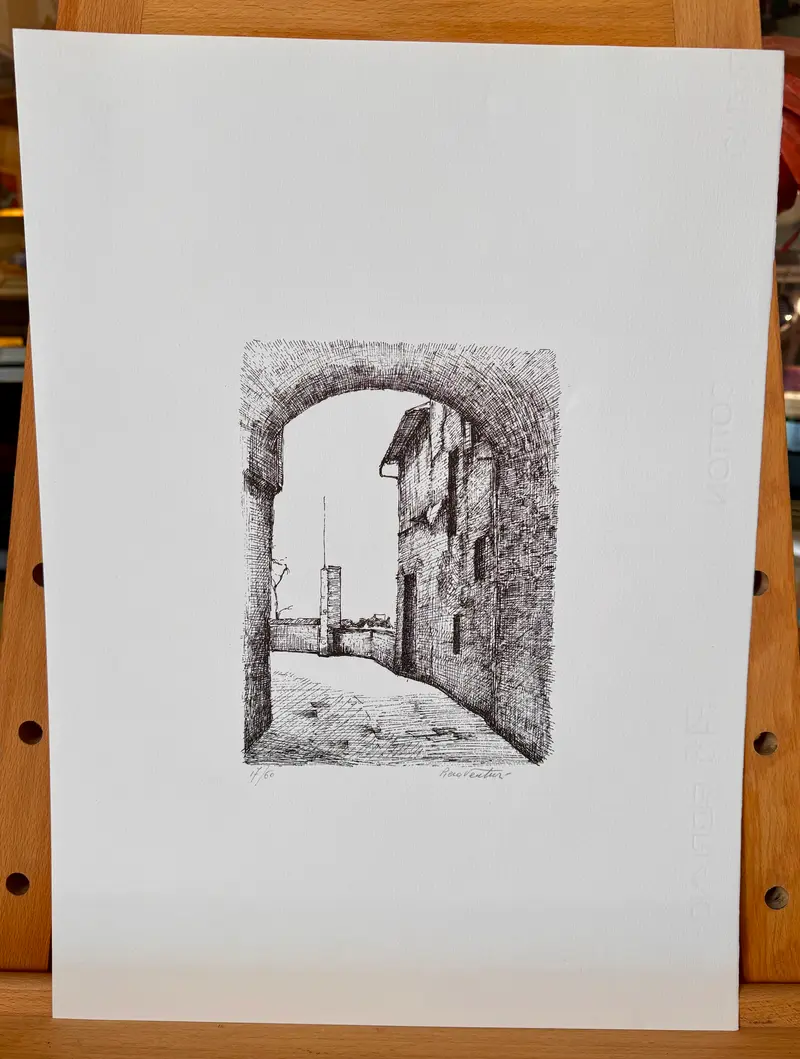 Piero Venturi – "Vicolo degli Orbachi" – litografia su carta 17/60 – 1980 ca