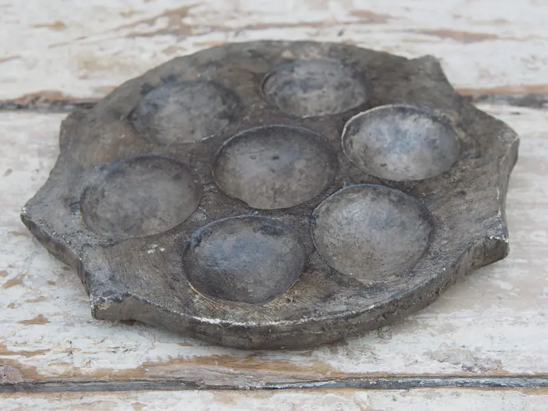 pietra ollare Kuzhipaniyaram,pietra Unniappakara, frittella di pietra ollare Paniyaram Unni Appam pad ora portacandele indiano cod.OLIO3