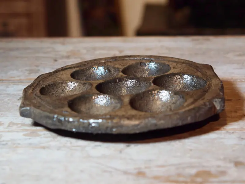 pietra ollare Kuzhipaniyaram,pietra Unniappakara, frittella di pietra ollare Paniyaram Unni Appam pad ora portacandele indiano cod.OLIO6