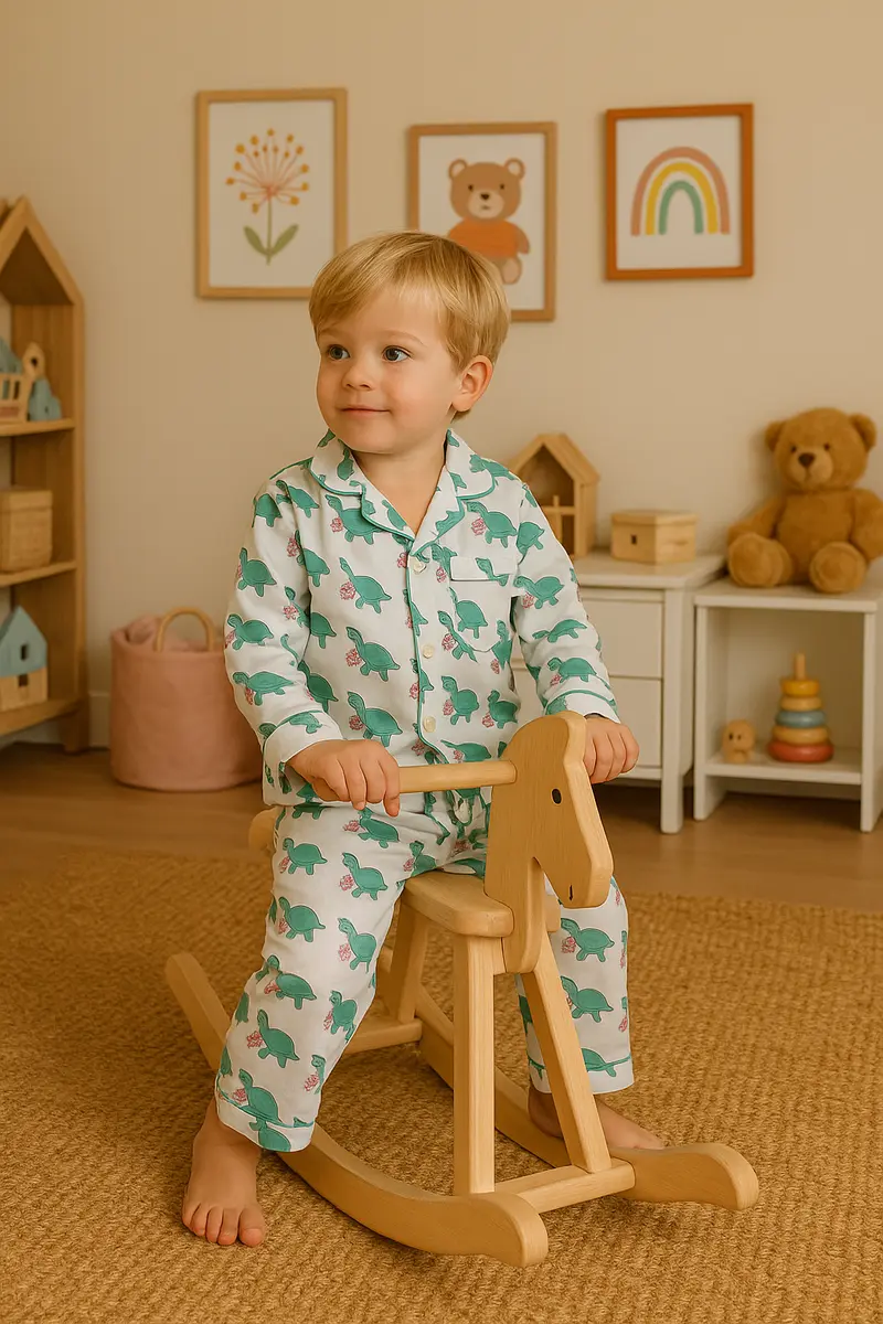Pigiama bambino tartarughe e fiori