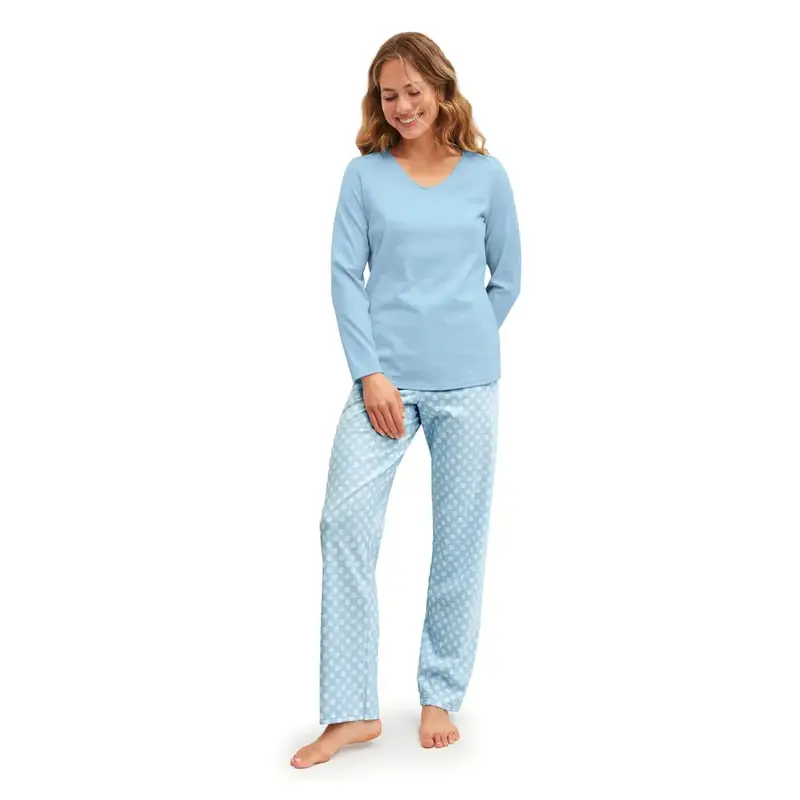 Pigiama donna paricollo a mancia lunga in cotone leggero Lovely Nights | Calida