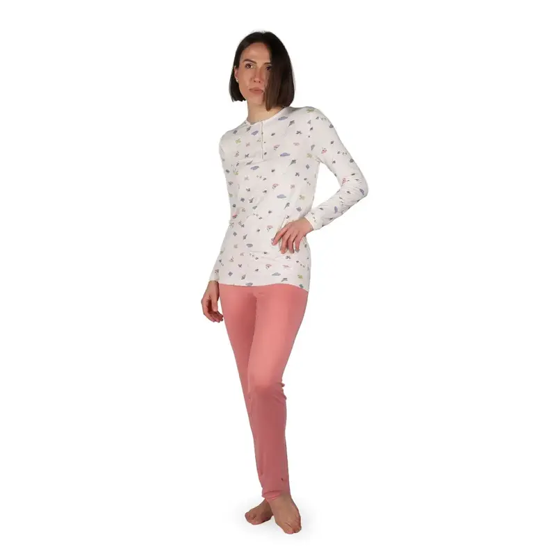 Pigiama donna serafino manica lunga in viscosa Fio