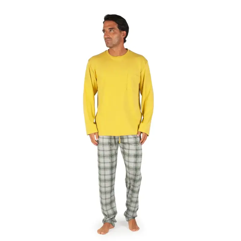 Pigiama uomo a paricollo manica lunga con pantalon