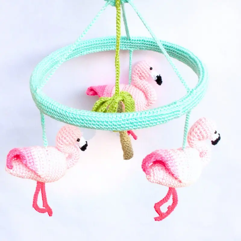 Pink Flamingo baby girl nursery mobile