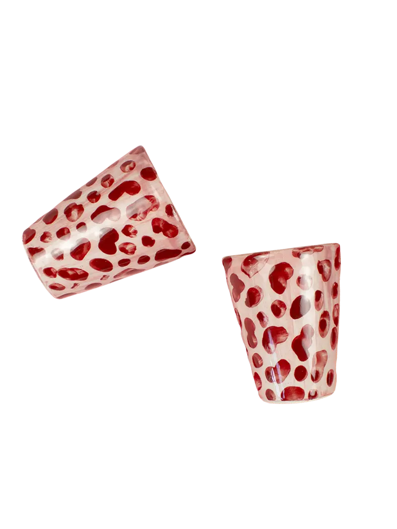 "Pink Spots" Shot Glasses - Set of 2