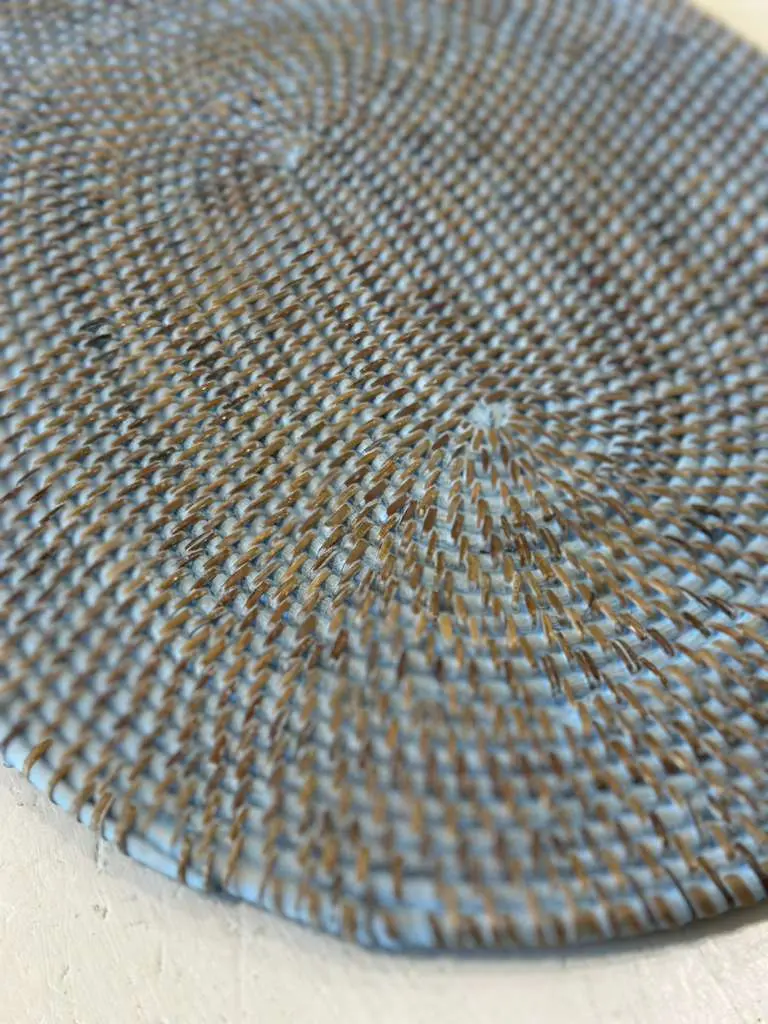 Placemat Ovale in Rattan Celeste Chiaro – Artigianale Indonesia