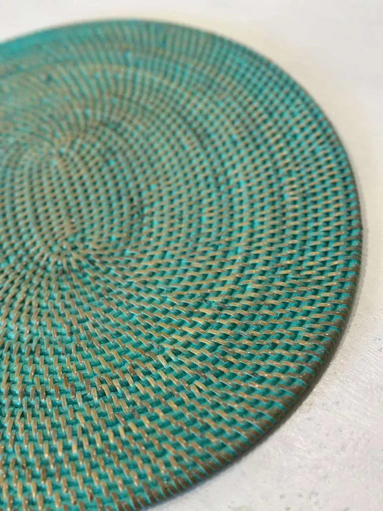 Placemat Ovale in Rattan Verde Tiffany – Artigianale Indonesia