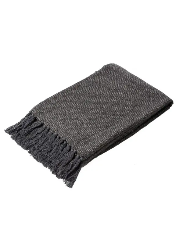 Plaid in cotone antracite - L'Oca Nera